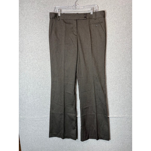 BCBGMAXAZRIA Dress Pants Womens 10 Career Trouser Herringbone Brown Bootcut‎ - Picture 1 of 11